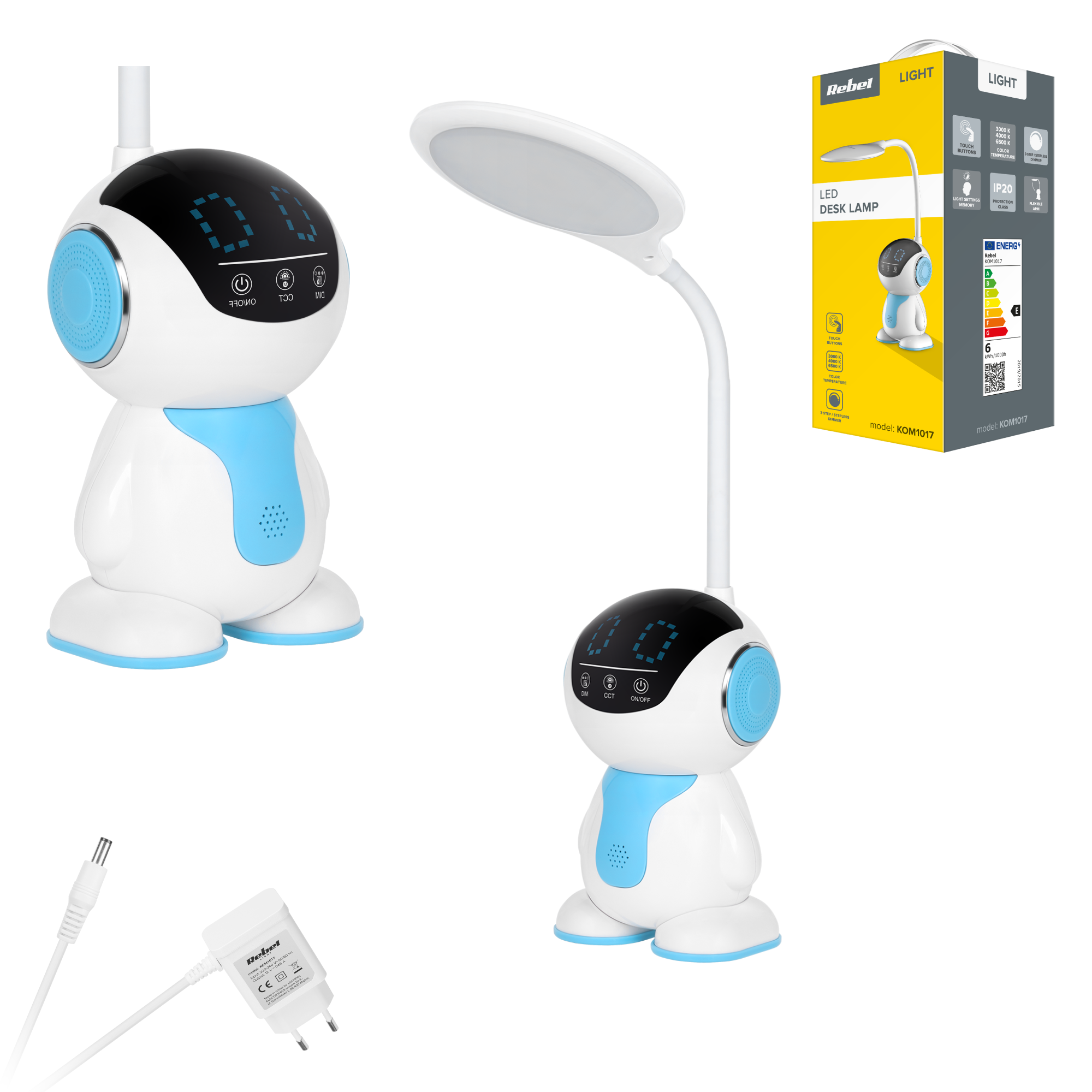 Lasten pöytävalaisin LED ROBOT Rebel