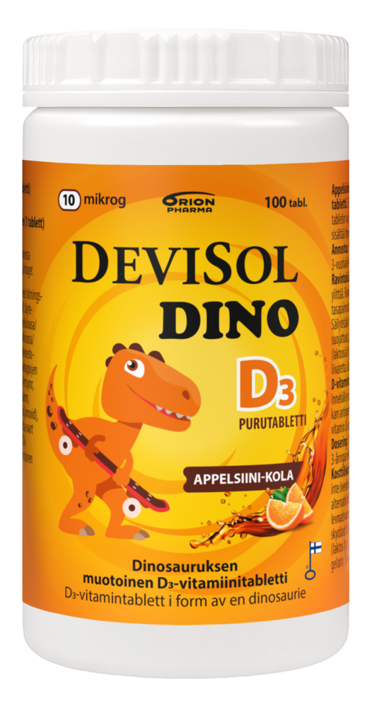 Devisol Dino appelsiini-kola D-vitamiini 10 mikrog purutabl 100 tabl